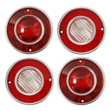 4PCS Rear Tail Lights Backup Lights Red Lens For 1975-1979 Chevrolet Corvette C3