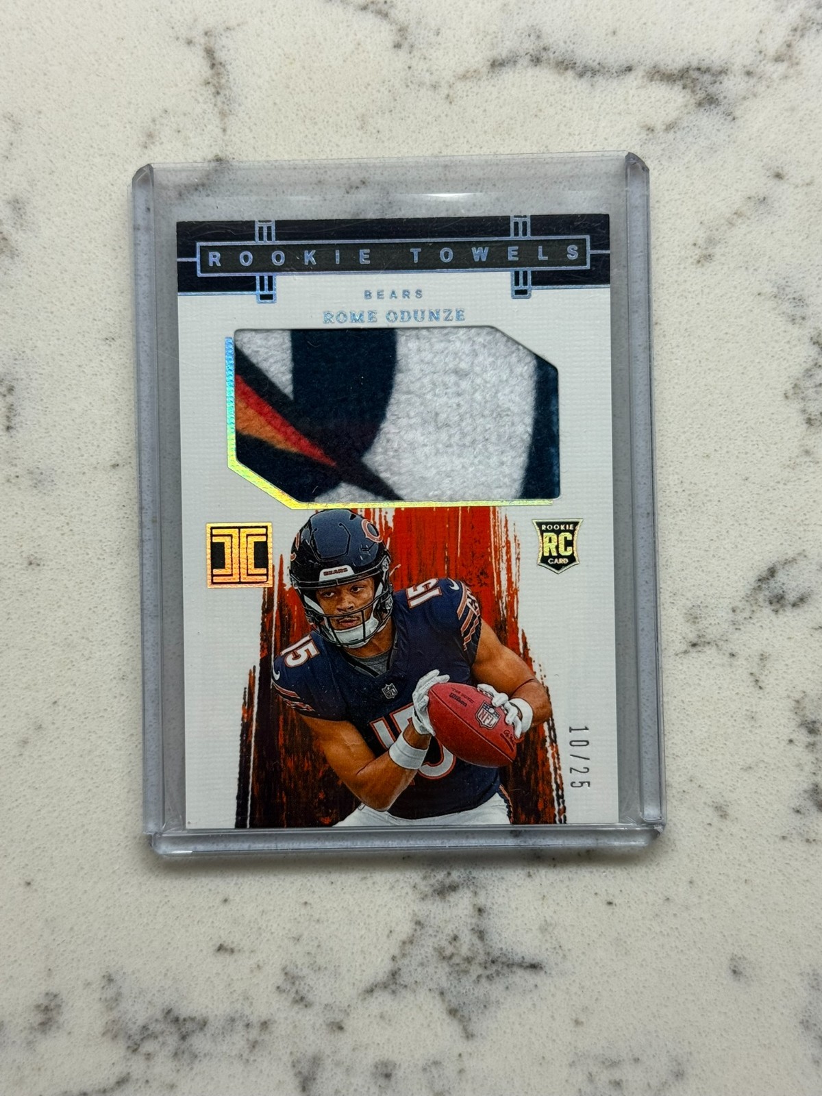 2024 IMPECCABLE ROOKIE TOWELS ROME ODUNZE ROOKIE RC /25 BEARS  MB1