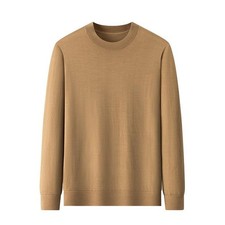 Fashion Men's Wool Thin Sweater Round Neck Knitted Casual Slim Fit Tops Kniwear