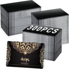 300 Pcs Metal Business Cards Black Metal Business Card Blanks for CNC Engraver L