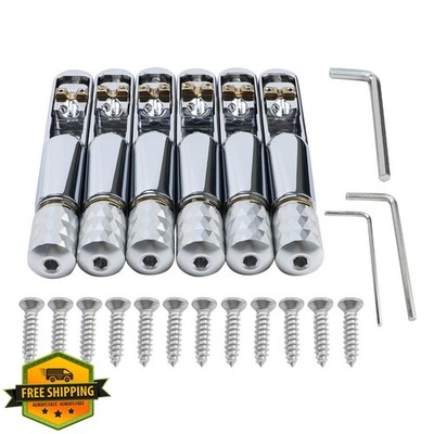 OVSAL 6 String Bass Bridge Chrome 6 Pcs