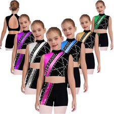 Kids Girls Outfit Ballerina Set Dance Suit Performance Sleeveless Ballet Modern