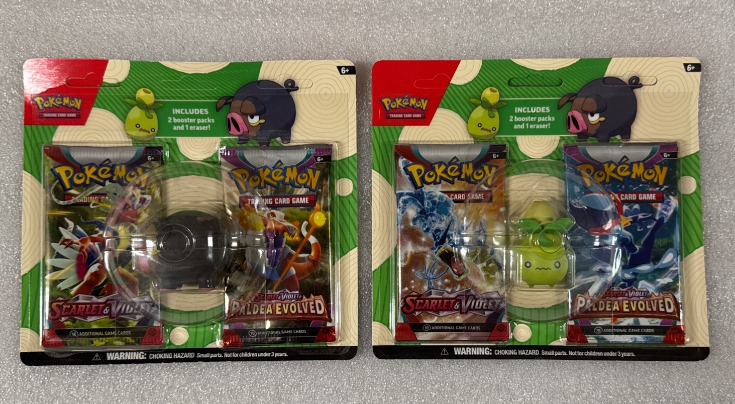 Pokemon TCG: Back to School Eraser Blister 2023 [Set of 2] Factory Sealed New!