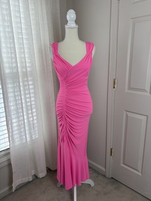 NWT Cinq à Sept Julieta Dress Electric Pink Ruched Mermaid Gown Size 2 NWT $395