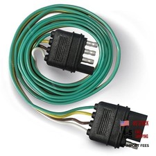 Trailer Wire Extension 4-Way 4 Pin Plug 4 Wire 4-Flat Connector with 37 inch