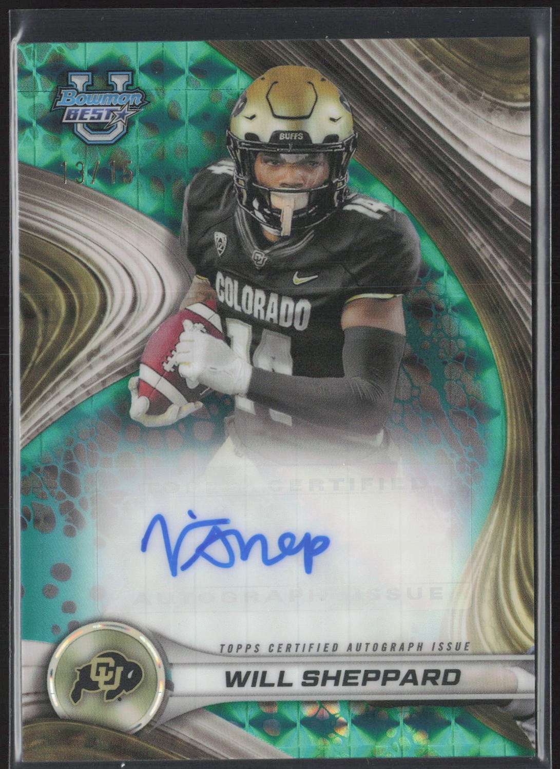 Will Sheppard 2024 Bowman University Best Best of 2024 Teal Geometric Auto /15