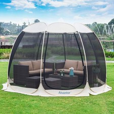 Pantalla Casa Habitación 12 x12 Pop Up Tienda Camping Toldo Beige Alvantor Impermeable