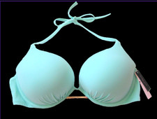 Victoria Secret BOMBSHELL ADD 2 Cup PUSH UP HALTER STRAP BIKINI SWIM TOP 38C 38D