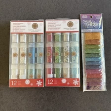 NEW Martha Stewart Crafts Tinsel Glitter Boxed Set LOT Velvet Glitter