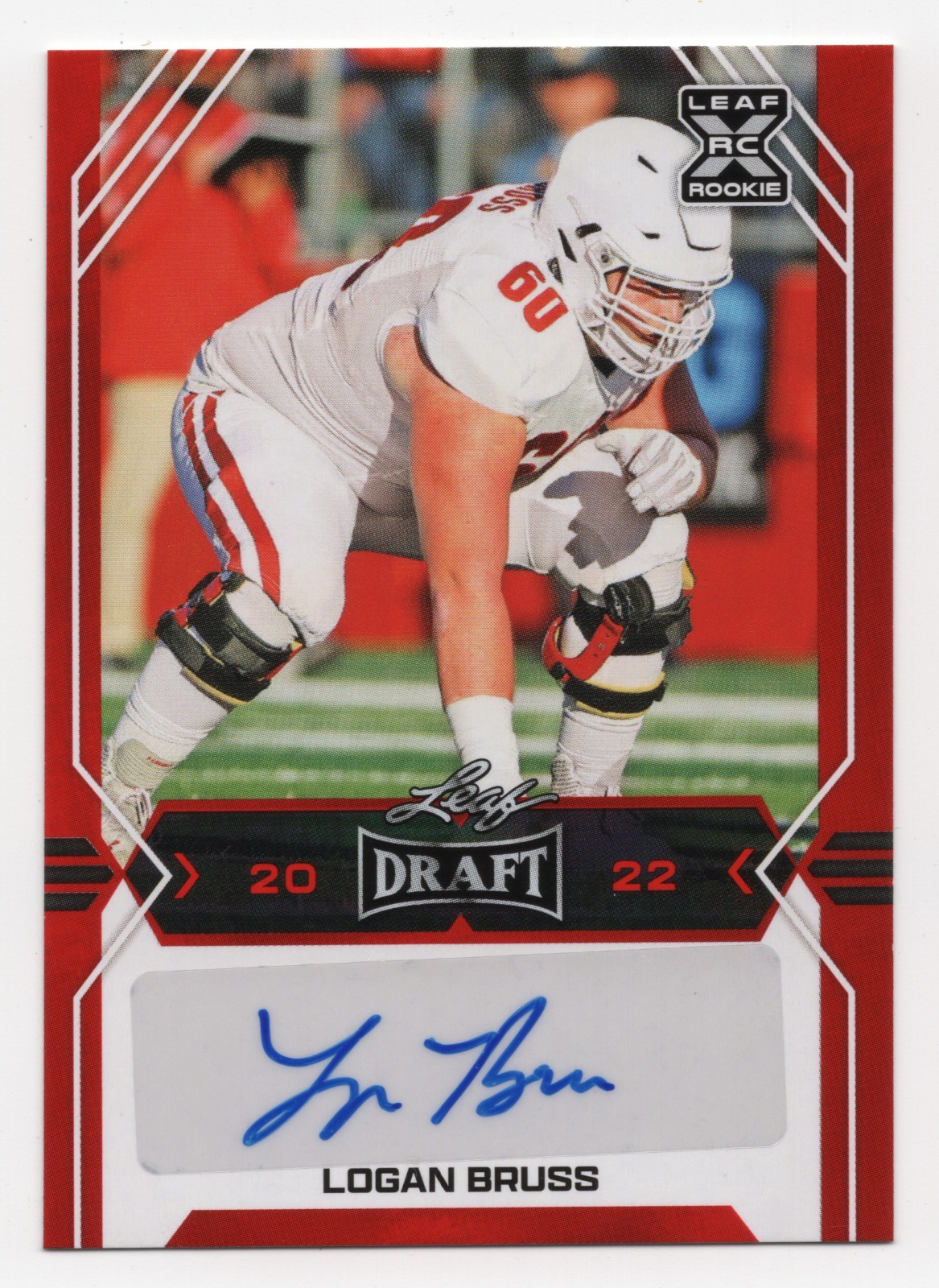 2022 Leaf Draft LOGAN BRUSS #BA-LB3 Red Autographs Rookie Auto