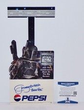 Star Wars JEREMY BULLOCH Boba Fett Signed PEPSI Shelf-Talker BAS COA Autograph