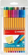 STABILO Fineliner point 88 - Wallet of 20 - 1 Count (Pack 20), Multicolor 