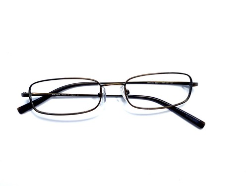 Prada Brown Titanium Rectangular Eyeglasses Japan VPR54E 7AY-101 50 17 135 - Picture 4 of 8