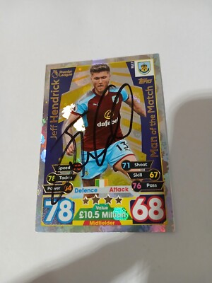 Trading Card signiert Jeff Hendrick FC Burnley NEU 