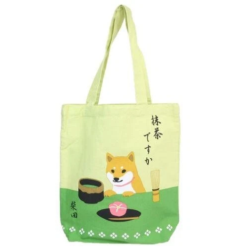 FRIENDSHILL Shiba Inu "Shibata san" Cotton A4 size Tote Bag : Tea Ceremony - Picture 1 of 4