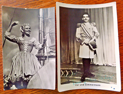 2 Antike Starfoto-Autogrammkarten ''Lore Frisch & Hans-J. Schröpfer'', 50er Jahre