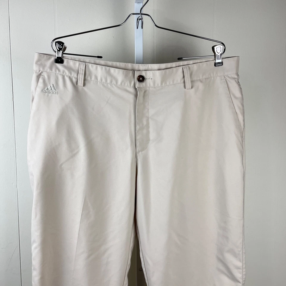 Adidas ClimaLite Golf Pants Mens 38x32 Cream Lightweight Casual - Image 2 of 4