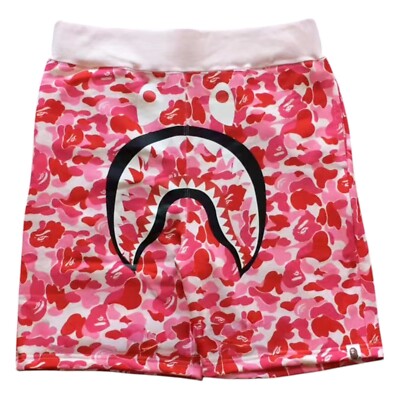 BAPE ABC Camo Shark Sweat Shorts Pink | A Bathing Ape | eBay