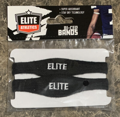 Elite Athletics Bi-cep Bands 2 PCS Pack Black (E)