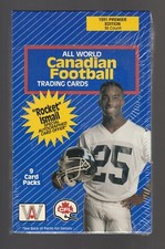 1991 CFL ALL WORLD CANADIAN FOOTBALL FACTORY SEALED BOX 36 PACKS 