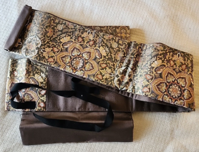 Japanese Metallic Thread and Brocade Silk Nagoya Obi - Gray  display picture 3