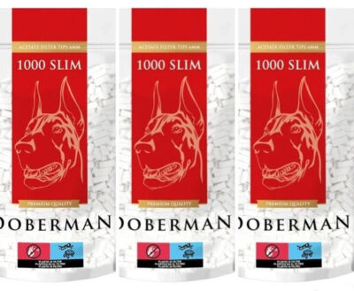 3000 dünne Slim-Filter, Maße 6 x 15 mm (3 Beutel à 1000 Filter). - Eingepackt