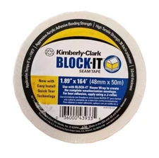 Kimberly-Clark Block-It Seam Tape White Utility Tape Wrap Duct Construction