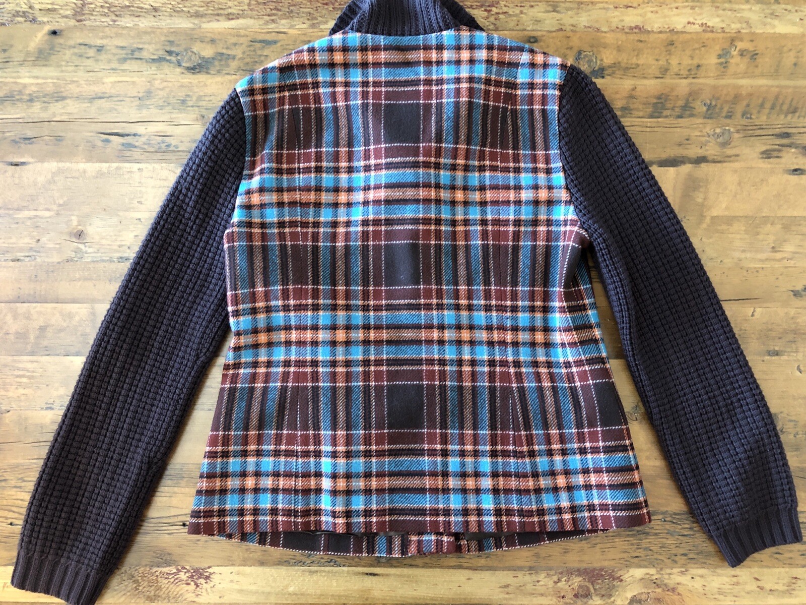 Pendleton Brown Plaid Button Front Wool Cardigan … - image 5