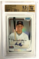 2011 Bowman Chrome Alex Bregman AUTO RC #'d /417 BGS 9.5/10 Refractor SP ON FIRE