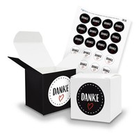 Itenga Set Danke M82 24X Geschenkbox Schwarz Weiß 650X650Mm Und Sticker