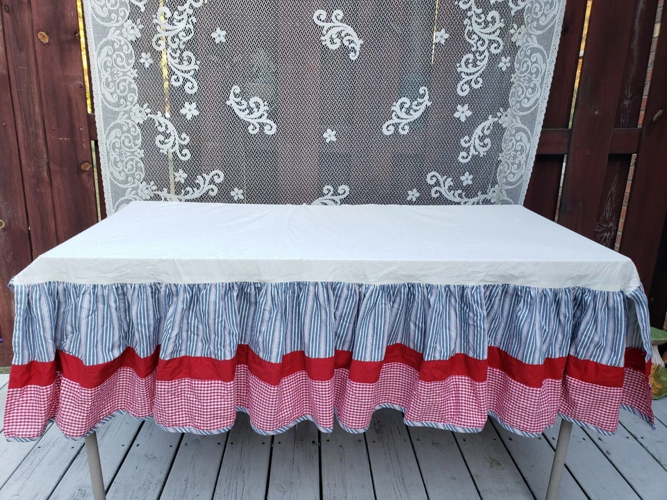 Юбка для кроватки Cottagecore Farmcore тикающая полоса имбирь юбка для кроватки - Изображение 2 из 4