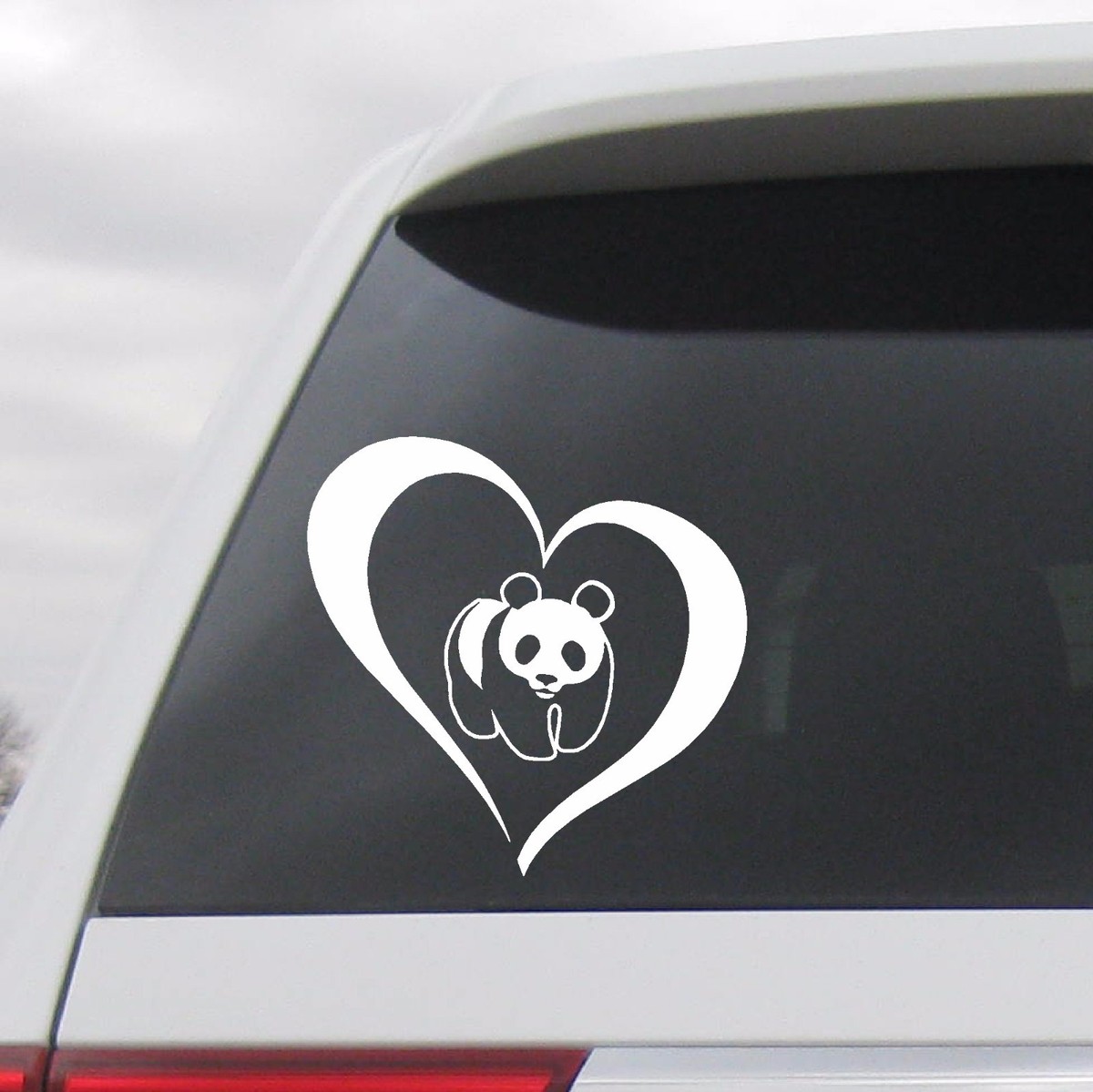 PANDA ANIMAL LOVER LOVE HEART VINYL STICKER DECAL WINDOW LAPTOP