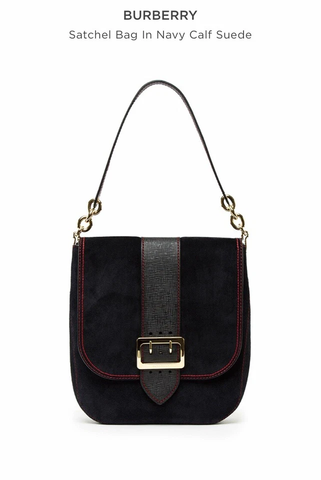 Nuevo con etiquetas Nuevo Bolso Cartera Mujer $1,995 Auténtico Burberry Prorsum Gamuza de Becerro Azul Marino Foto 2 de 4