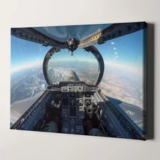F-22 Cockpit View Airplanes Military USA America Canvas Wall Art Print