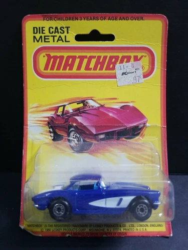 Matchbox ‘62 Corvette No.71 Blue On Card Lesney England