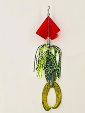 3/8-1/2oz Weedless Red Quad BuzzBait w/Black/Yellow Barbwire Skirt & Frog