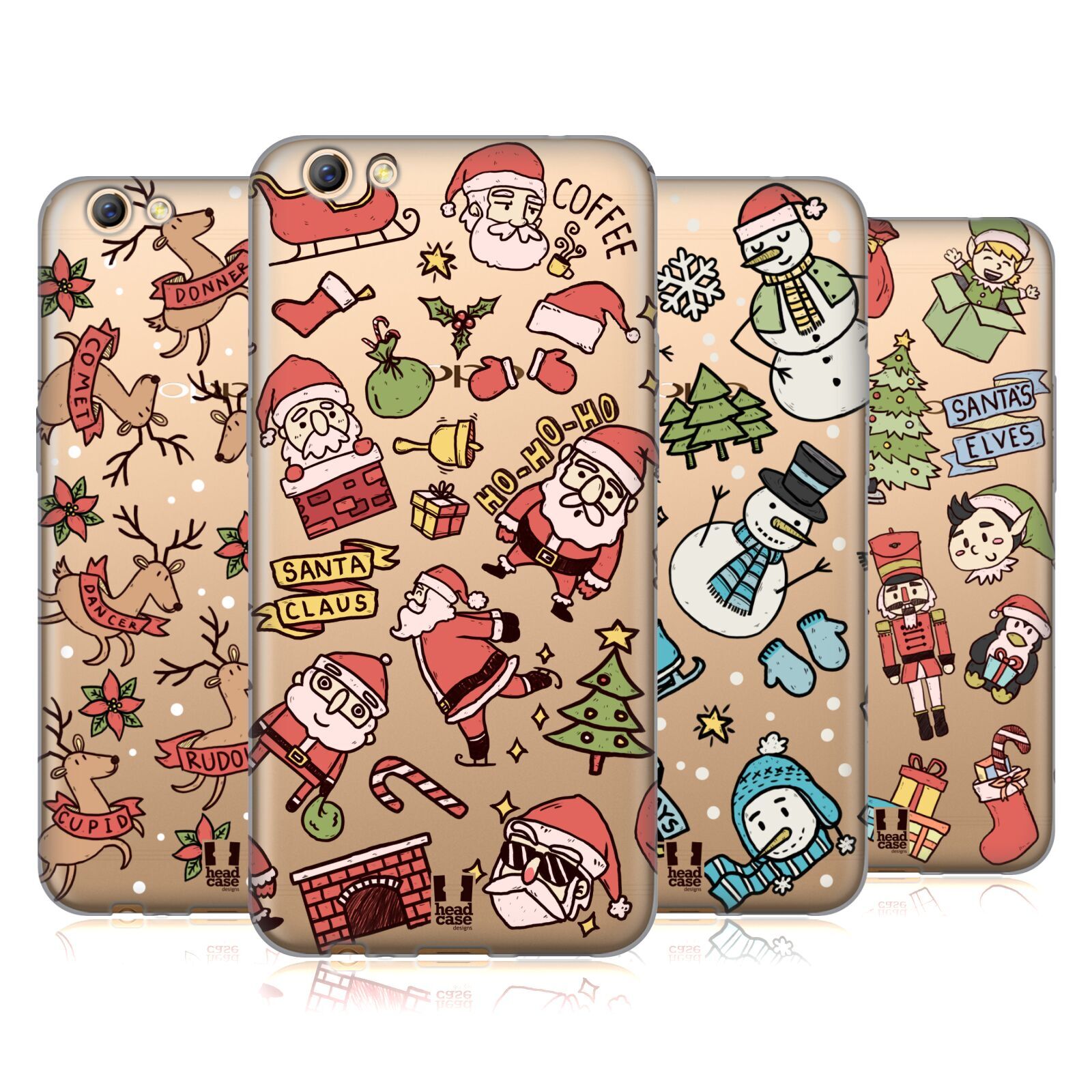 HEAD CASE DESIGNS CHRISTMAS DOODLES SOFT GEL CASE FOR OPPO PHONES
