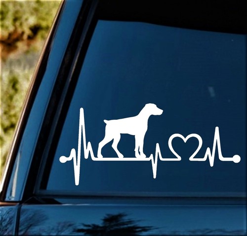 Dobermann Pinscher natürliche Ohren Herzschlag Rettungsleine Aufkleber Aufkleber für Auto BG779 - Bild 2 von 3