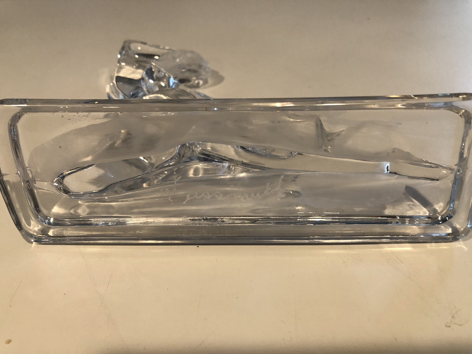 Kristalcolor Italy Glass Figurine/Paperweight Female Nude Signed: Sussmuth