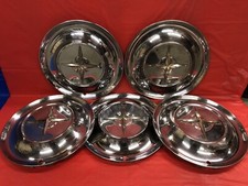 Rare Vintage Set Of 5 1954 Chrysler 15 Hubcaps New Yorker