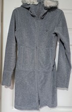 Vintage Hooch Size 10 Soft Long Zip Down Jacket Grey Y2k