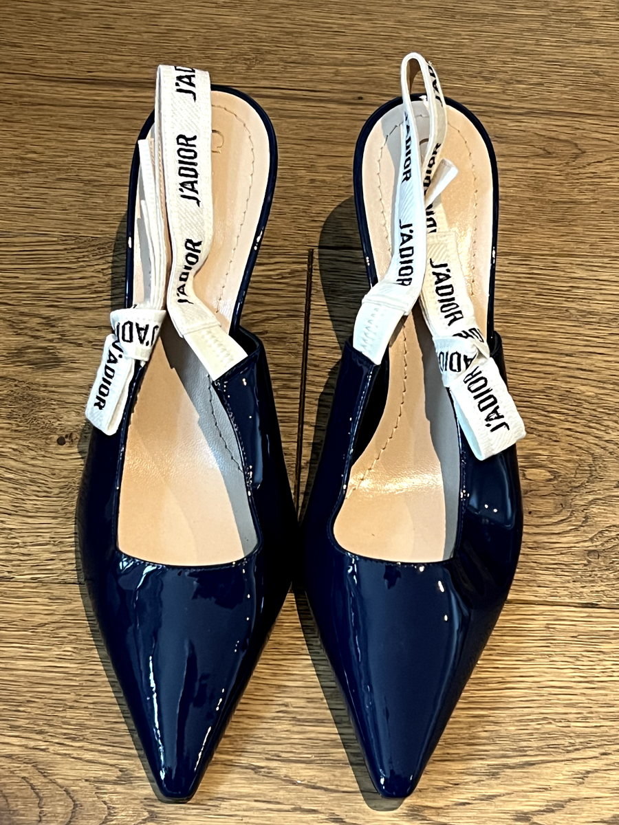 Christian Dior Indigo Blue J'Adior Slingback Pumps EU Size: 38.5