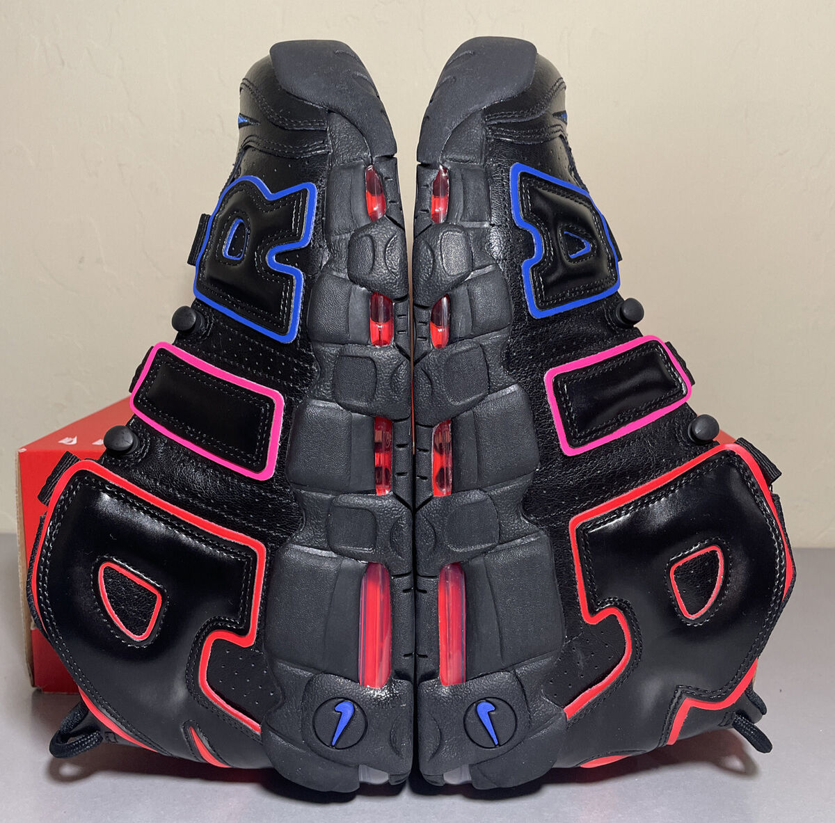 Nike Air More Uptempo 96 Electric Black Bright Crimson Blue Nike Air More Uptempo 96 Electric Black Bright Crimson Blue