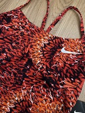 NWT NIKE 30 Tide Cut Out Tank Women 4 Red Swimsuit One Piece