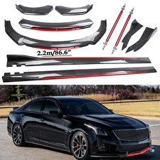 For Cadillac CTS ATS Front Bumper Lip Spoiler/ Body Kit+Side Skirt Carbon Fiber