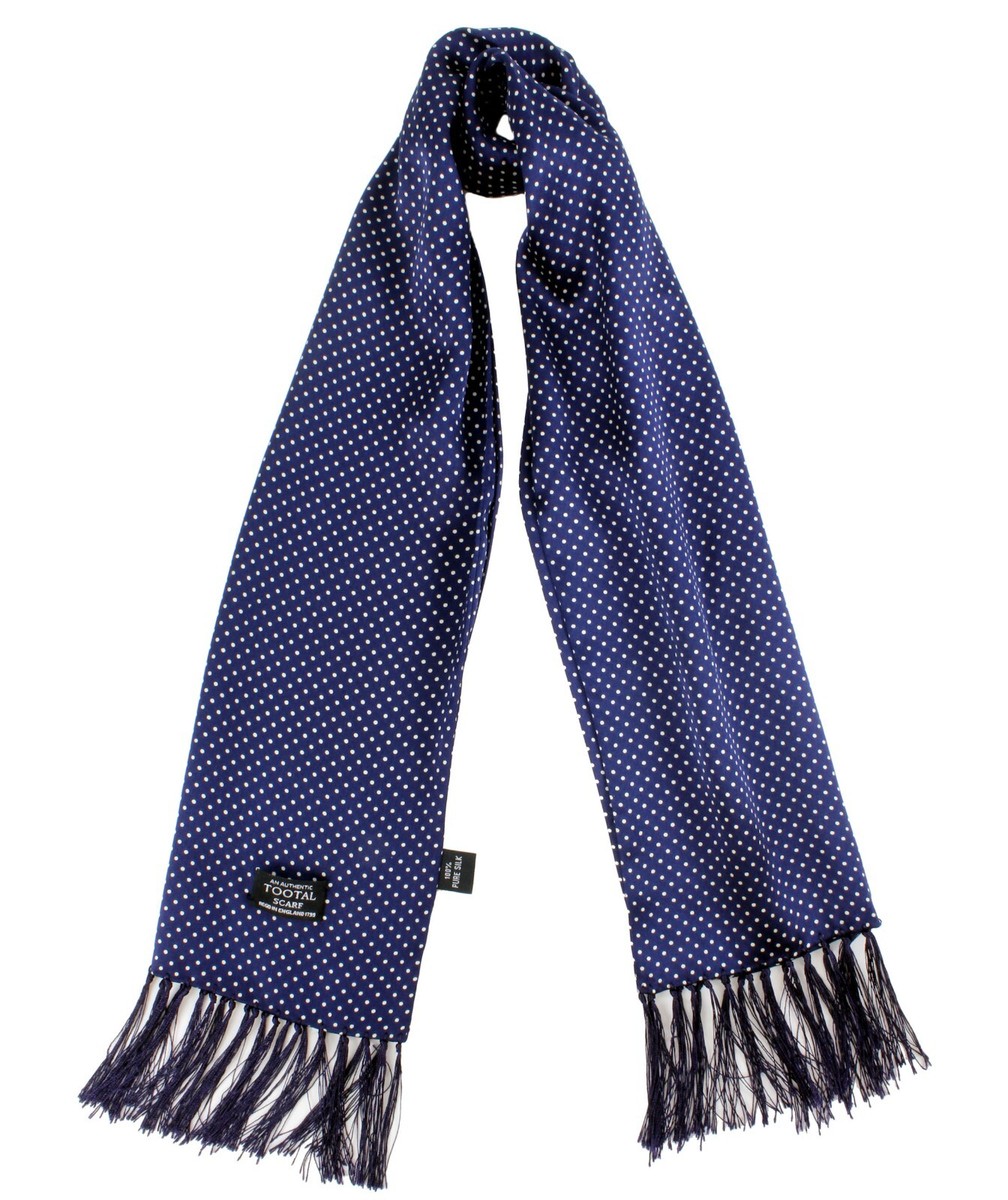 Tootal Vintage Navy/White Polka Dot 100% Silk Scarf | eBay