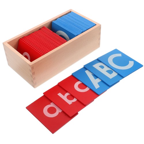 1 Set Kinder Montessori Alphabet Bord Mit Schleifpapier Buchstaben Holz Sprache - Bild 3 von 12