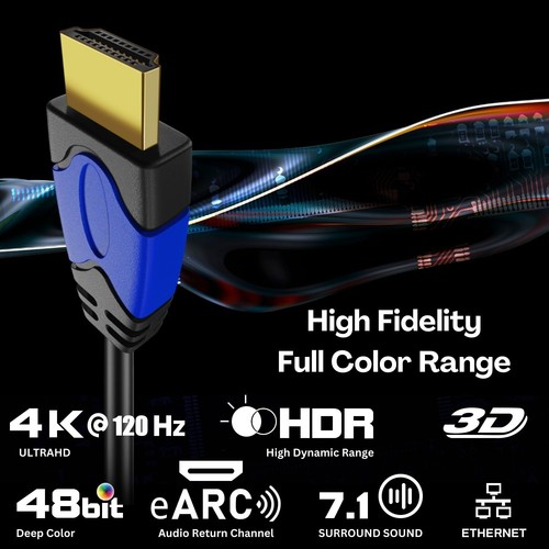 HDMI Cable Right Angle 270 Degree (10FT) Support 18GBPs 4K 60Hz HDR 2K 1080p 3D - Picture 4 of 8