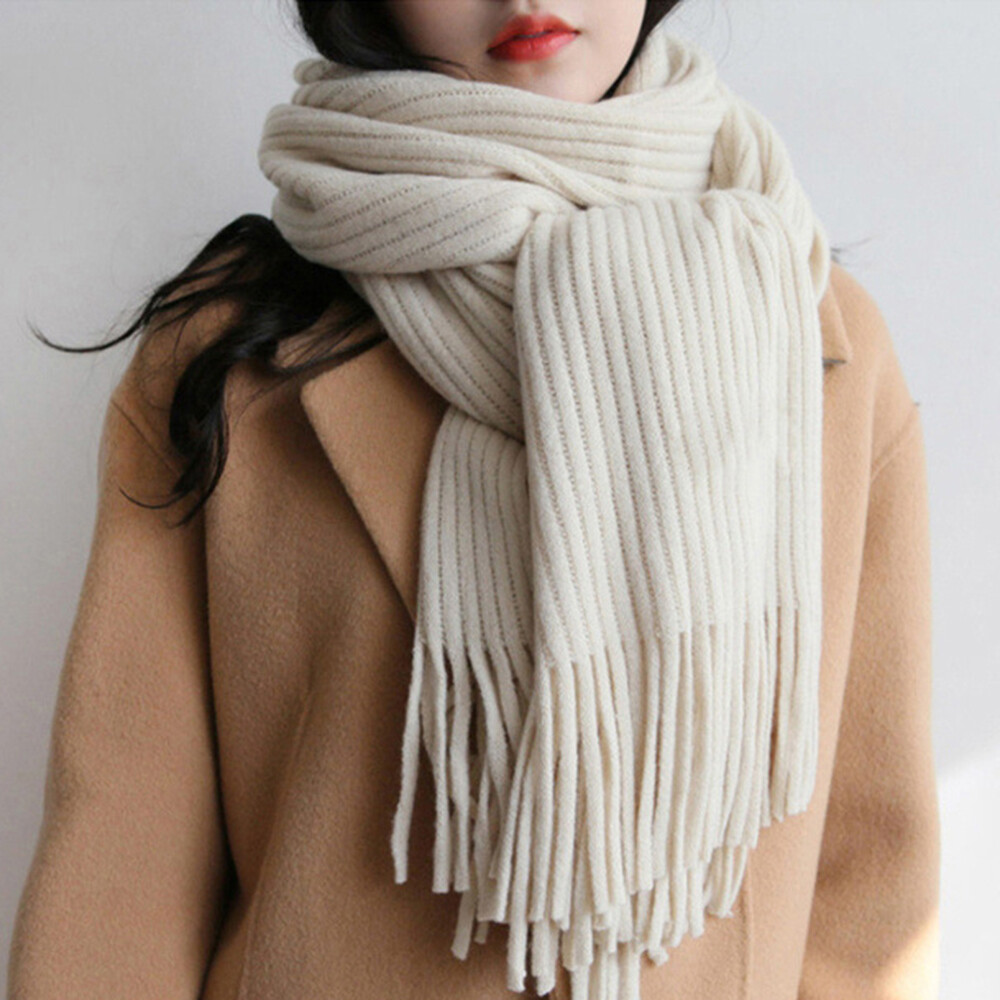 Scarf  Unisex Couple Knitted Imitation Cashmere Knit Scarves Pure Color Simple