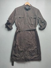TAHARI Arthur S Levine Dress Womens 14 Brown Cloth Belt Pocket Snap Front